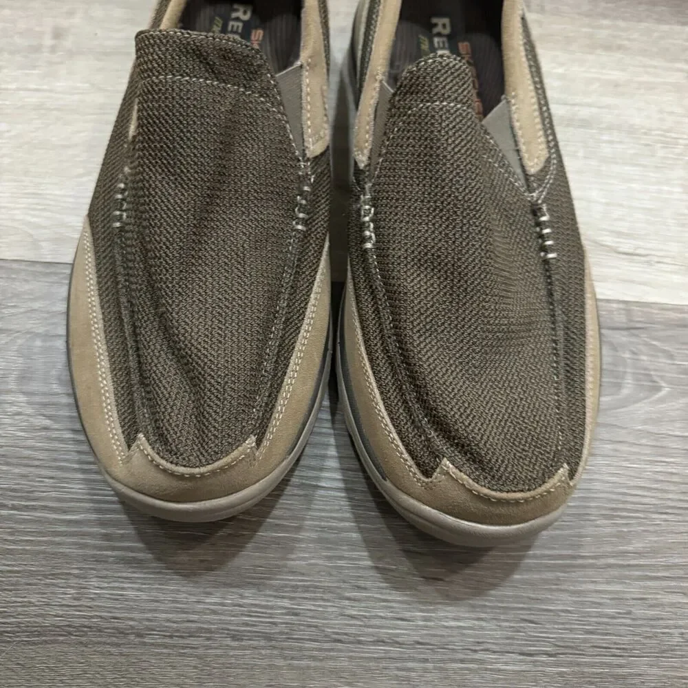 Skechers Superior Milford Sneakers Men's 10 Tan Relaxed Fit Slip-on Casual Shoes - Picture 2 of 10